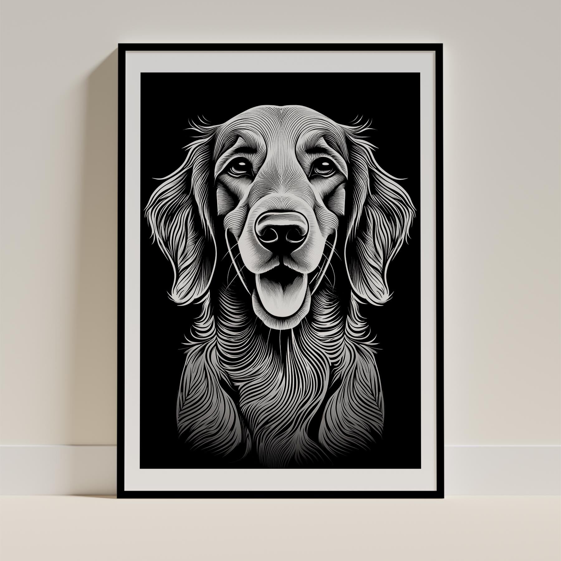Irish Setter Line Dog Series in Black and White image 0