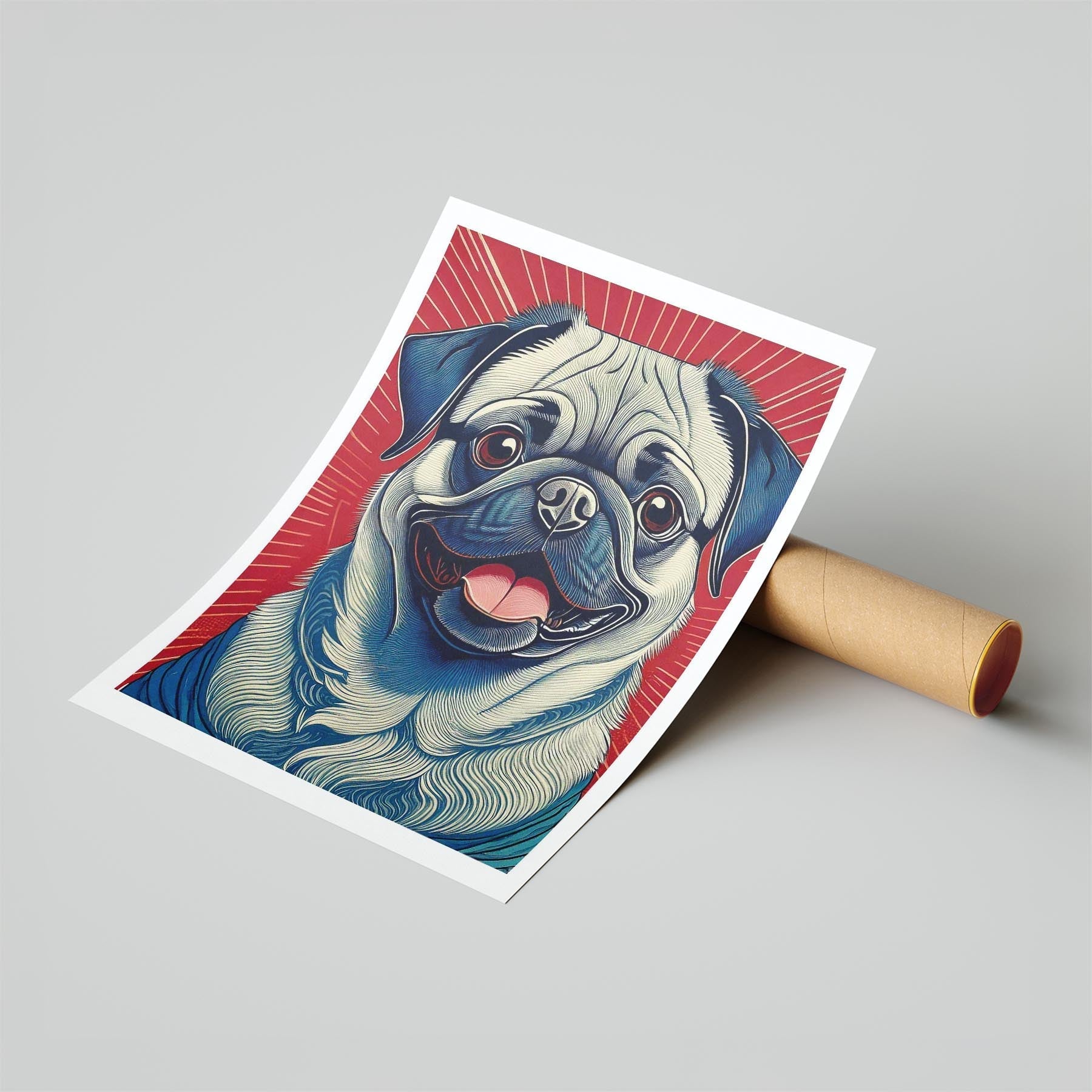Pug Hokusai Japanese Inspired Dog Series image 6