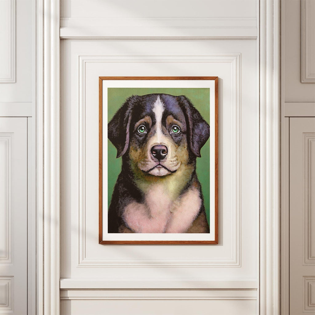Bernese Mountain Dog Green Painted Series image 3