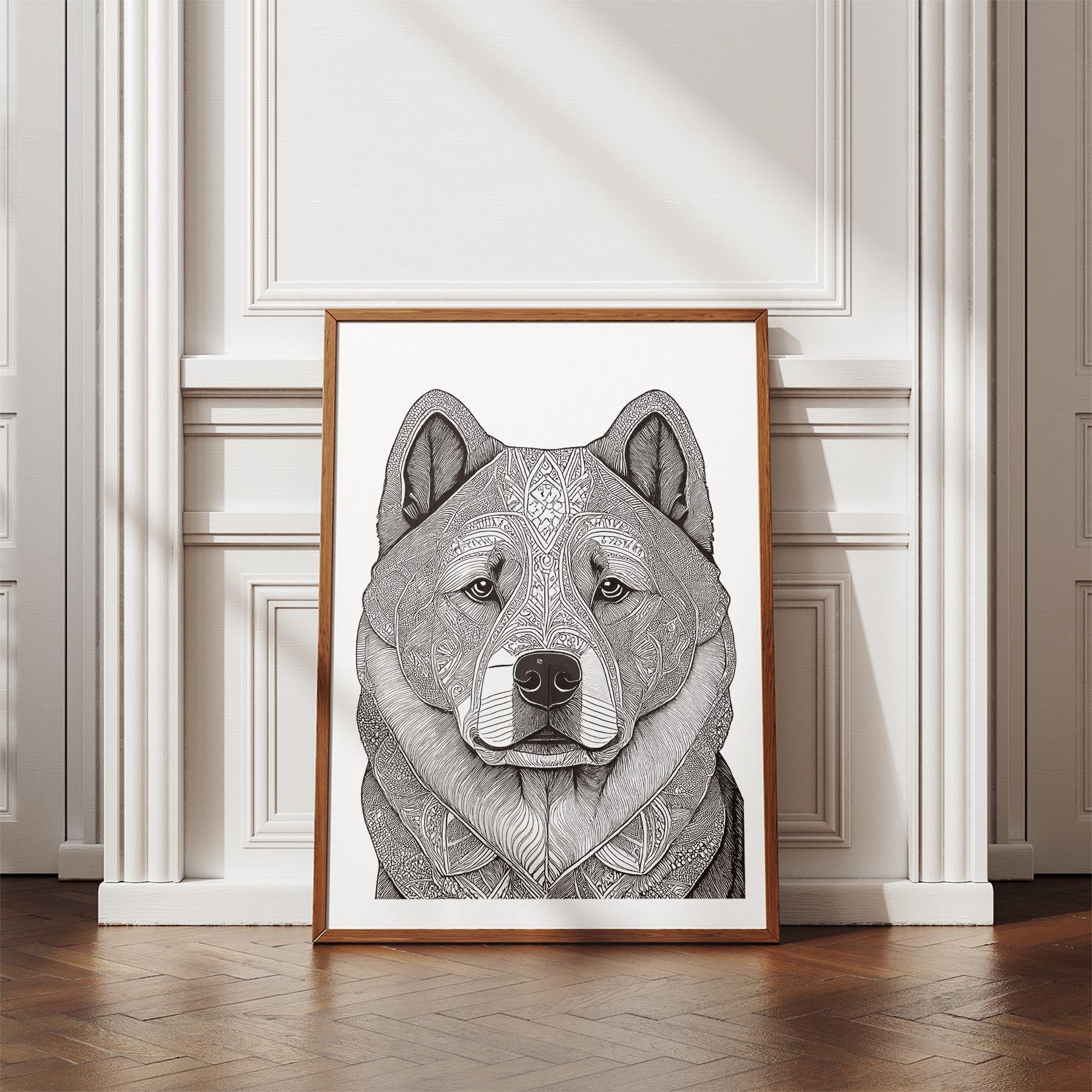 Chow Chow Mandala Black and White Dog Series image 4
