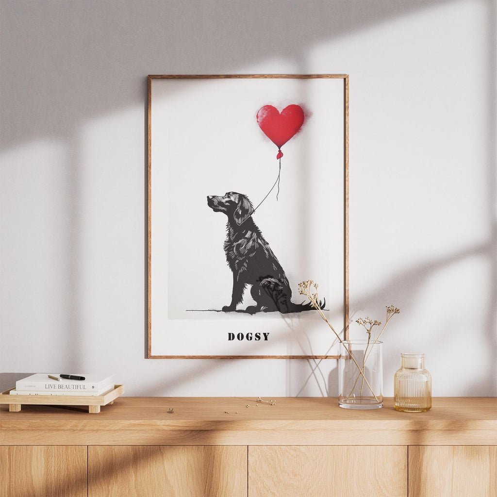 Curly Coated Retriever DOGSY Series inspired by the Art of Banksy with text Dogs image 8