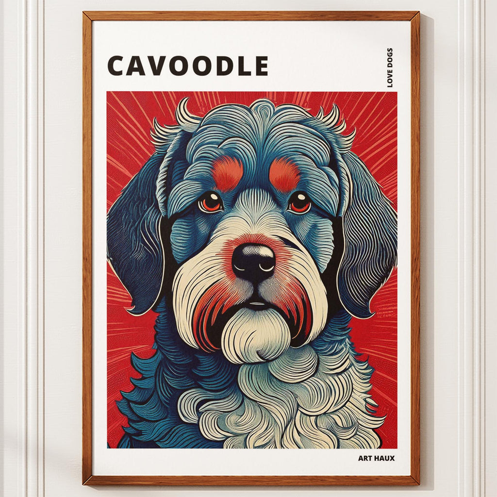 Cavoodle Hokusai Japanese Inspired Dog Series with Text image 9
