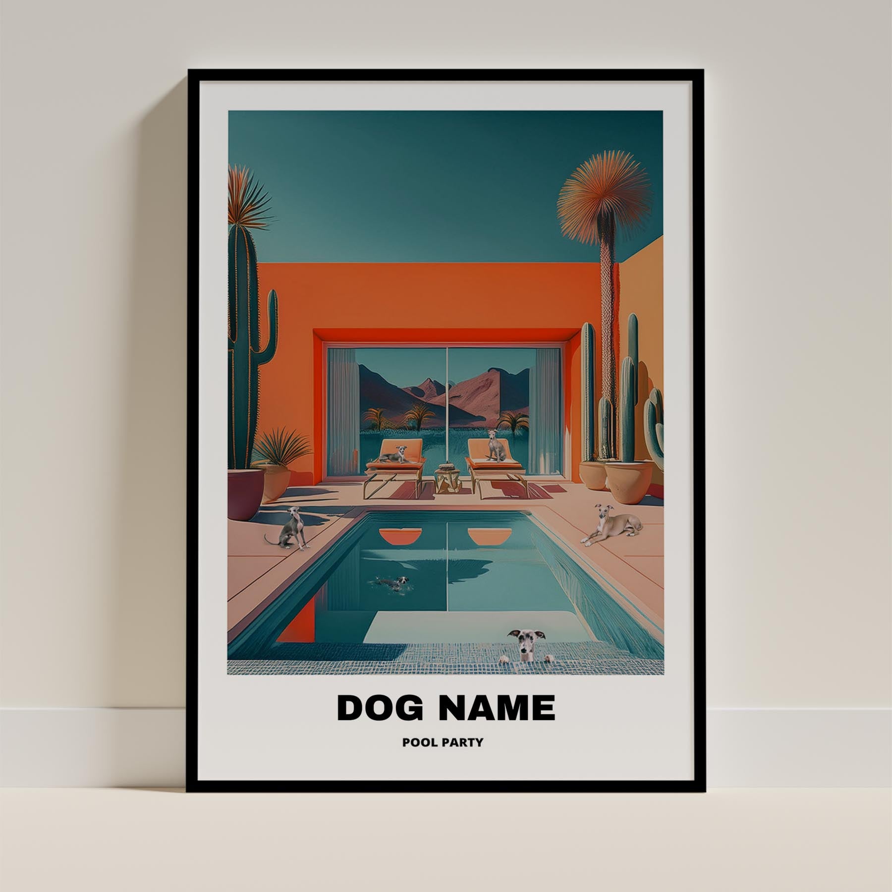 Italian Greyhound Custom Pool Party WITH TEXT image 0