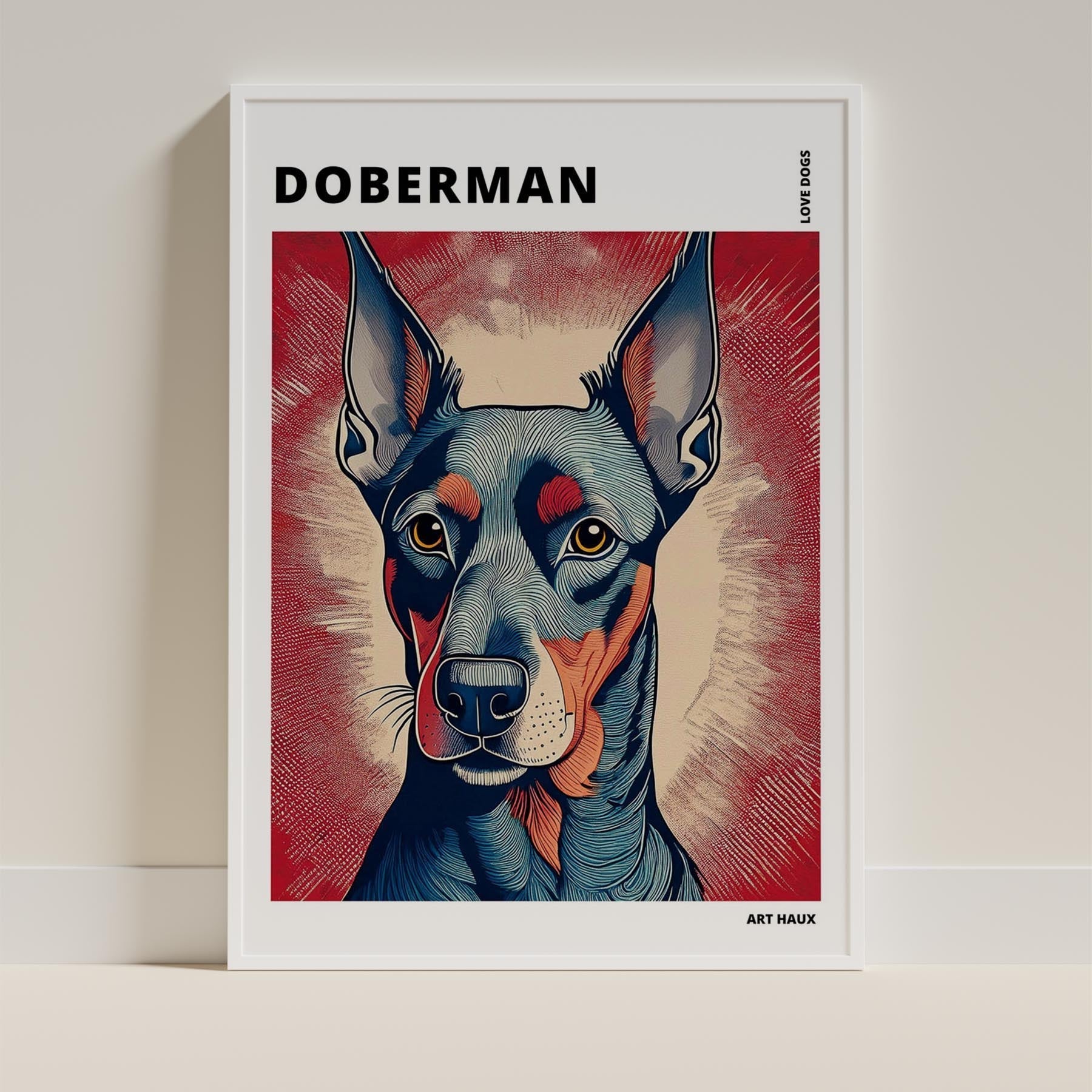 Doberman Hokusai Japanese Inspired Dog Series with Text image 8