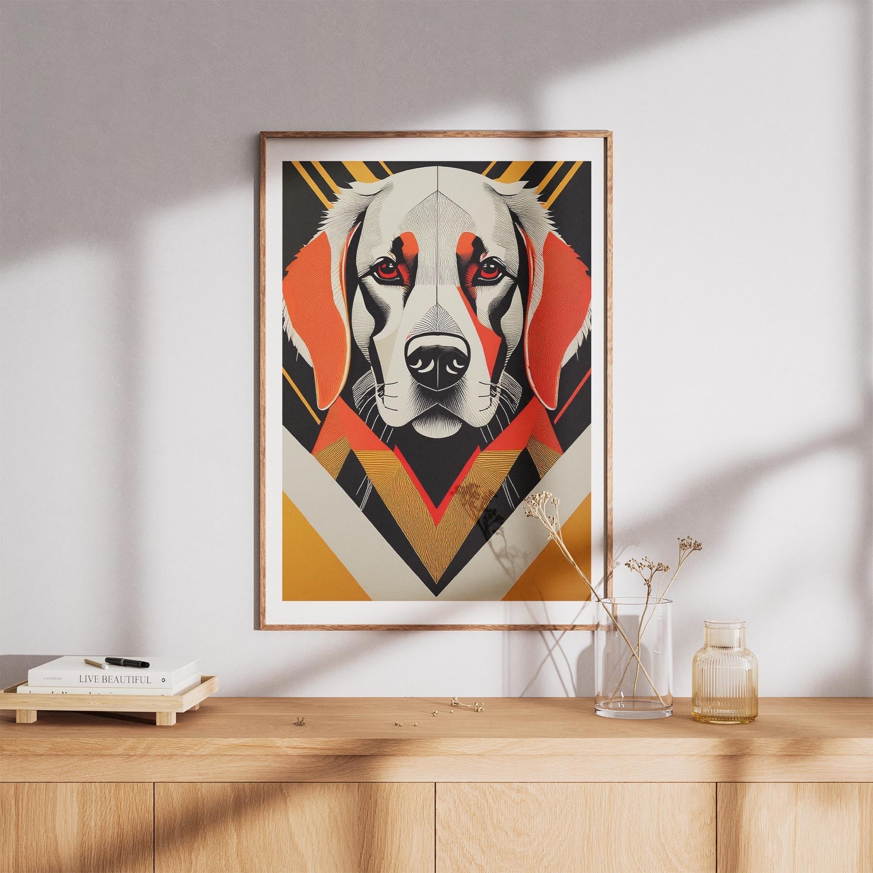 Golden Retriever Geometric Orange Series image 8