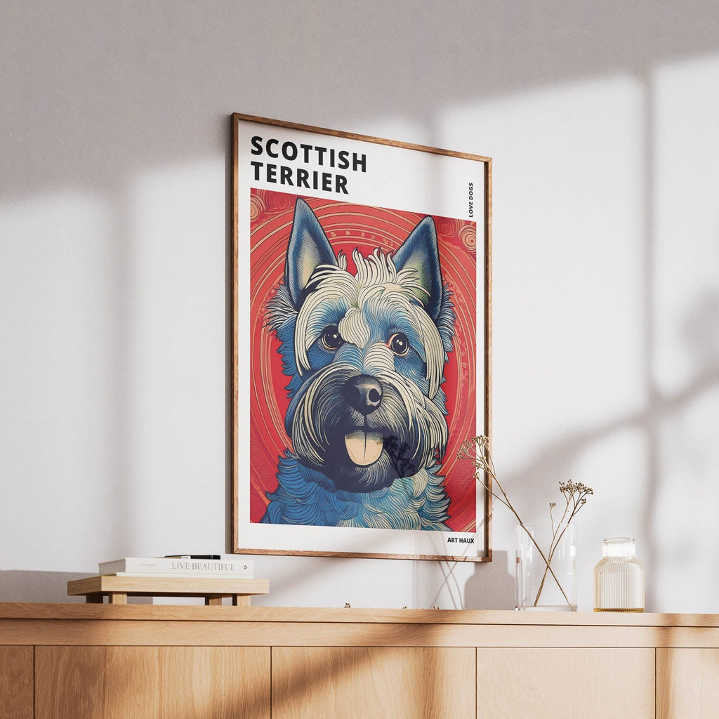 Scottish Terrier Hokusai Japanese Inspired Dog Series with Text image 5