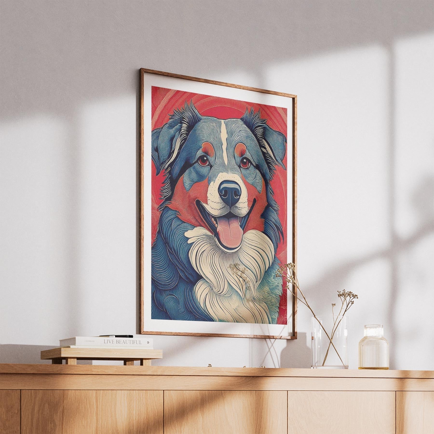 Australian Shepherd Hokusai Japanese Inspired Dog Series image 5