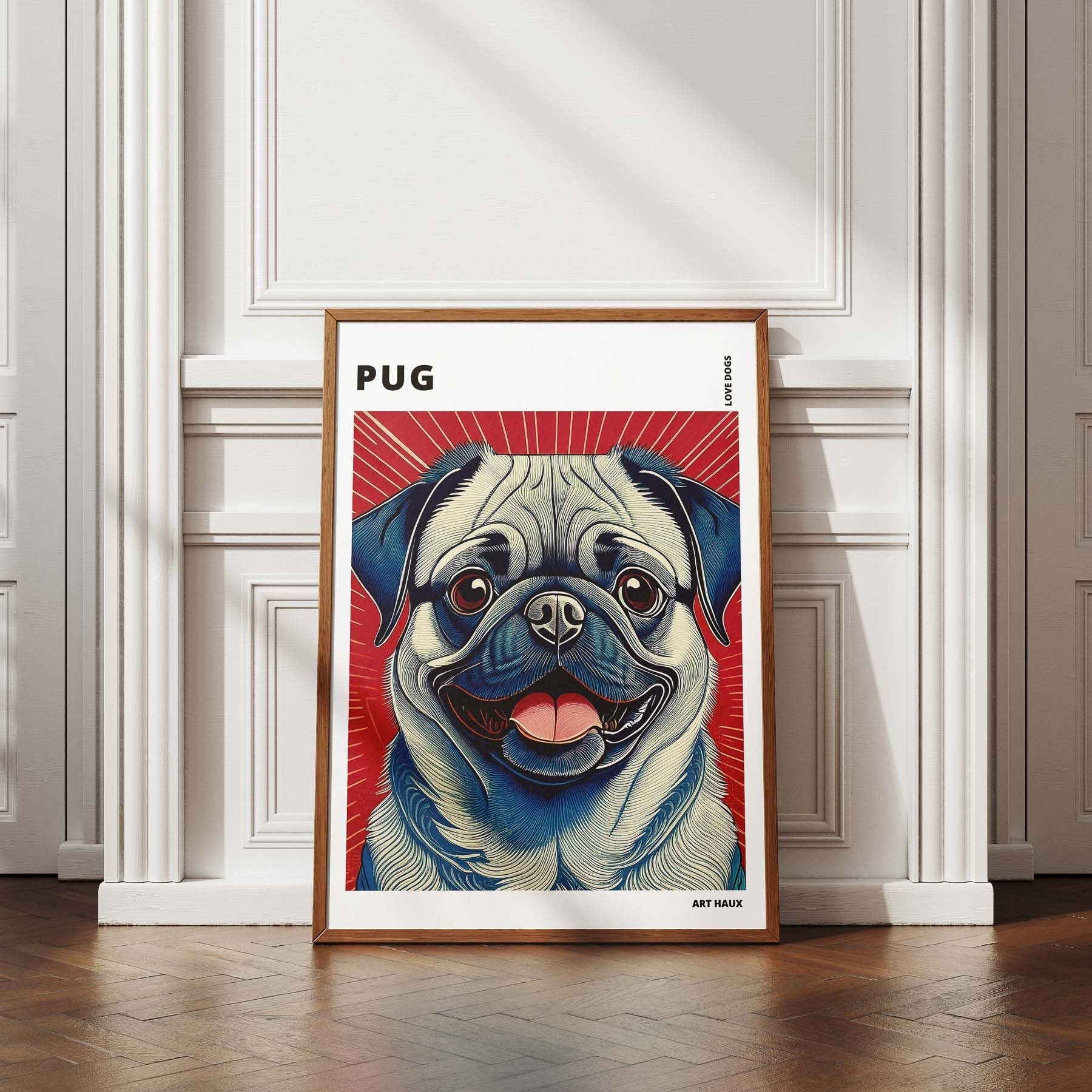 Pug Hokusai Japanese Inspired Dog Series with Text image 4