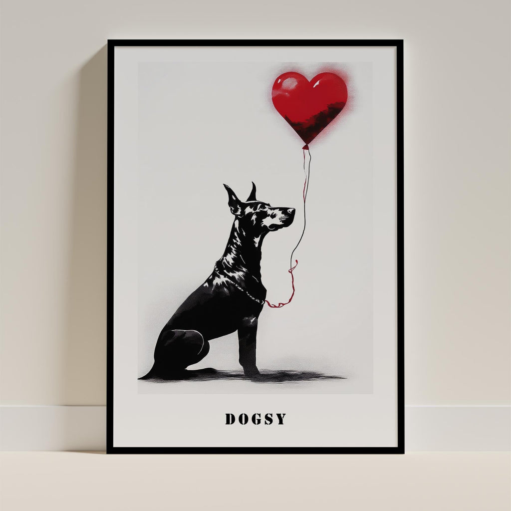 Doberman DOGSY Series inspired by the Art of Banksy with text Dogsy image 12