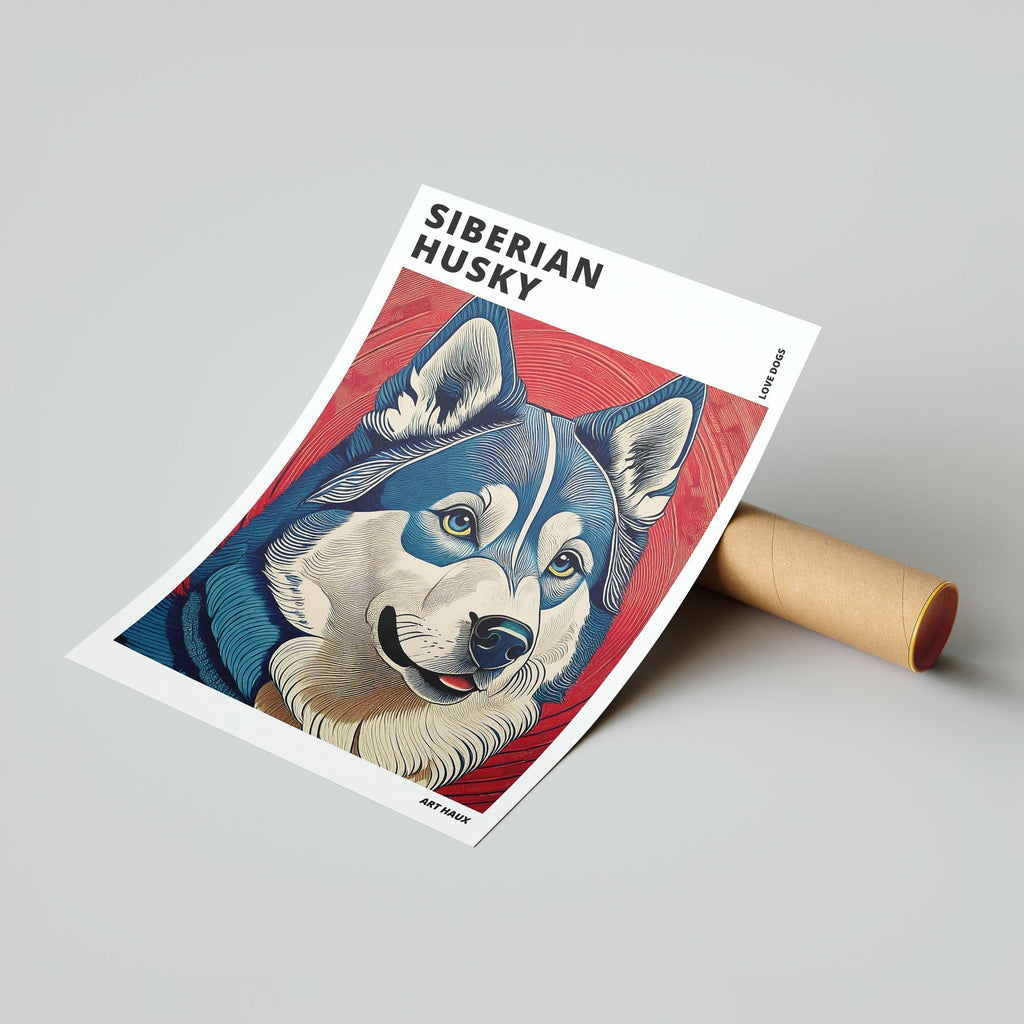 Siberian Husky Hokusai Japanese Inspired Dog Series with Text image 6