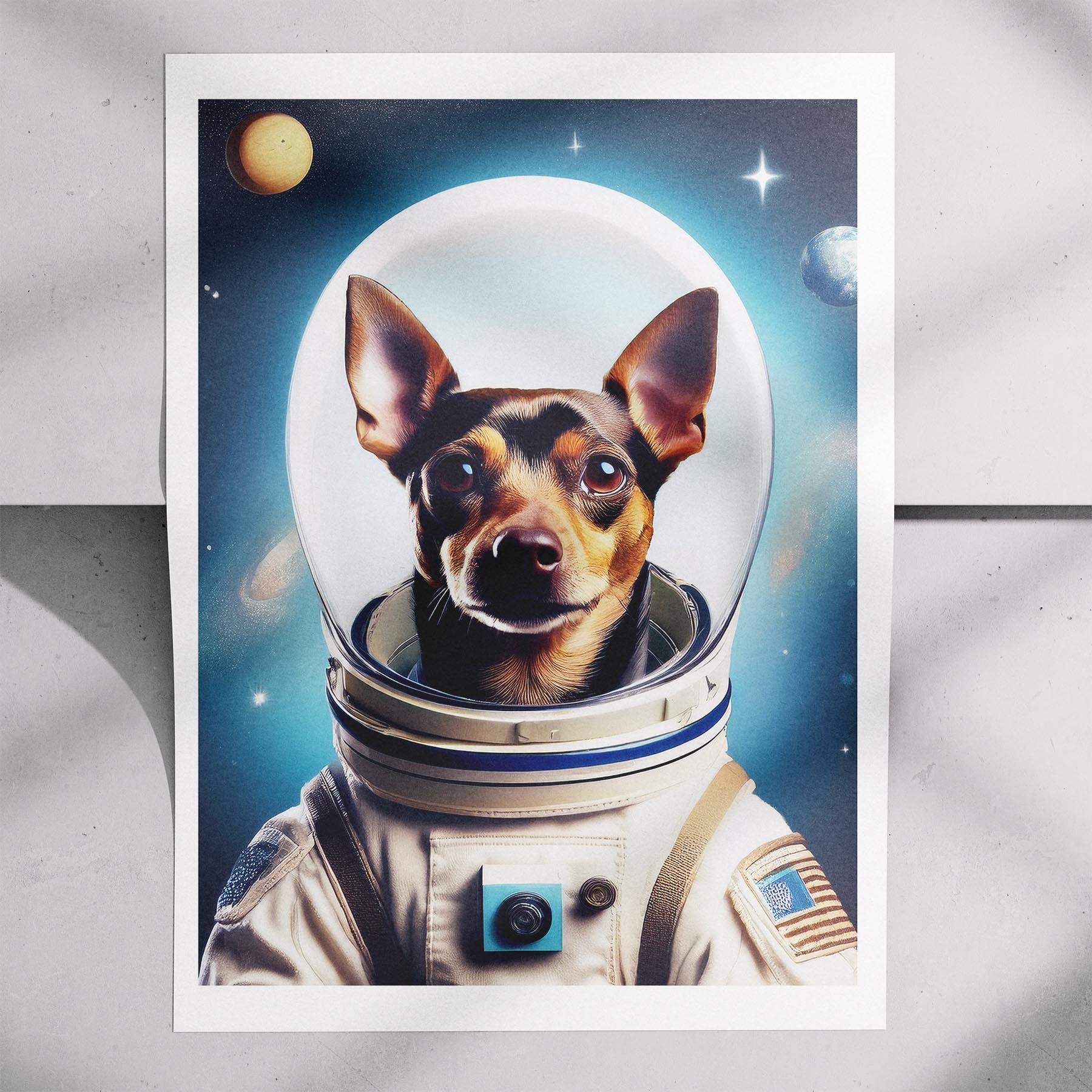 Miniature Pinscher Astronaut Dog Series image 7