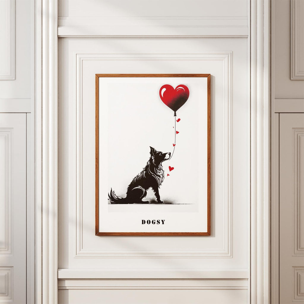 Border Collie DOGSY Series inspired by the Art of Banksy with text Dogsy image 3