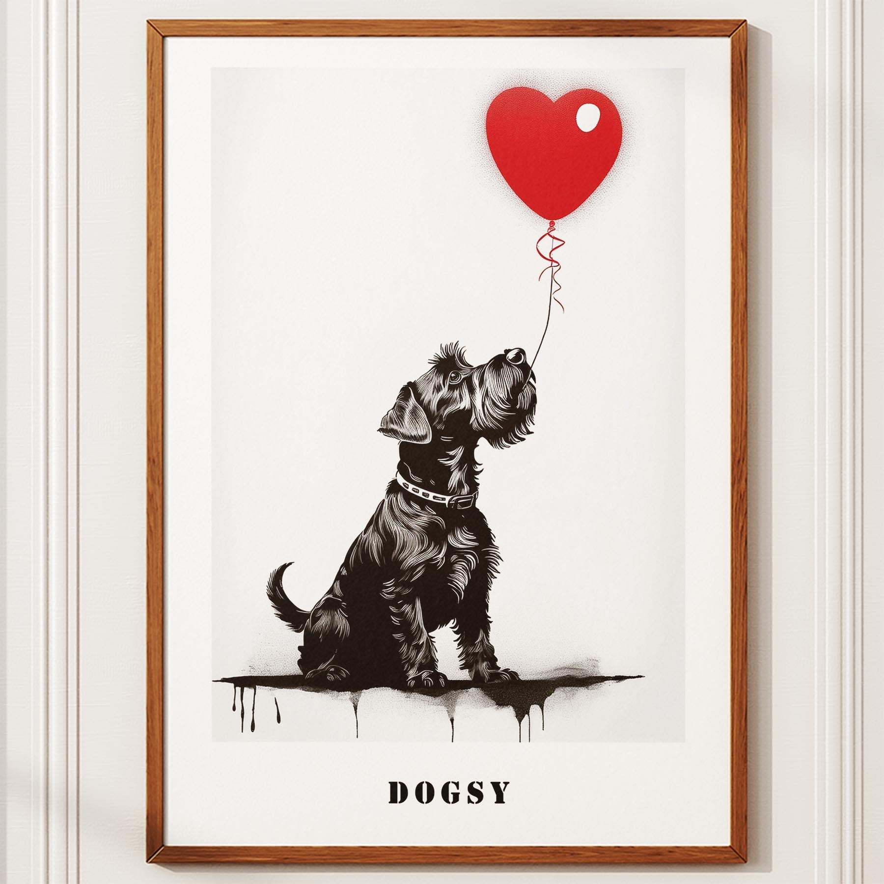 Schnauzer DOGSY Series inspired by the Art of Banksy with text Dogsy image 10
