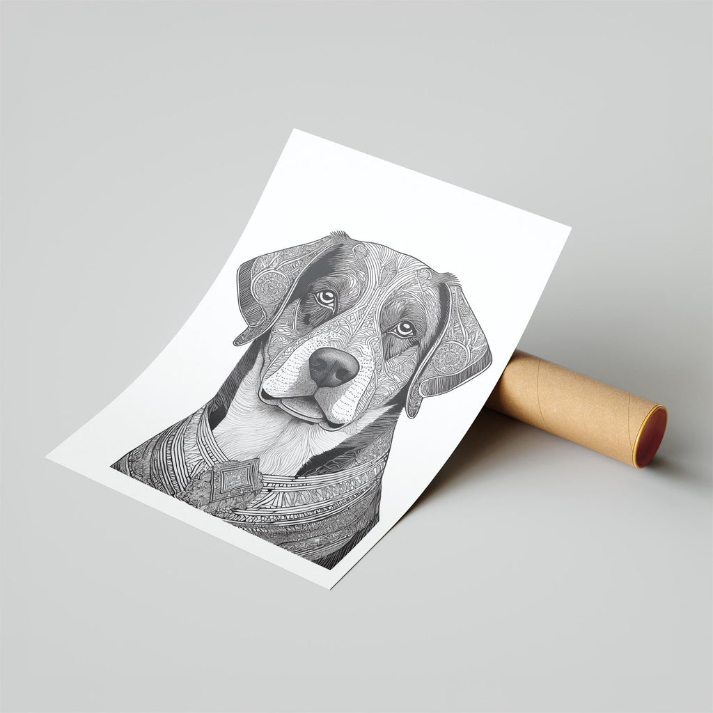 Bernese Mountain Dog Mandala Black and White Dog Series image 6