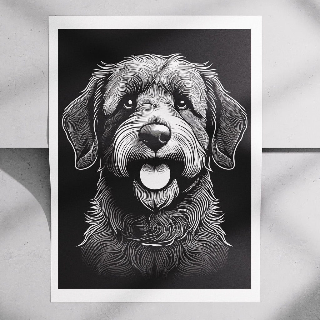 Spanish Water Dog Line Dog Series in Black and White image 7