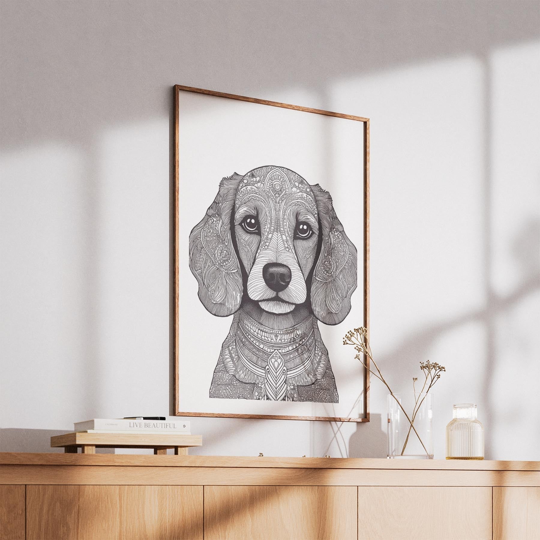 Poodle Mandala Black and White Dog Series image 5