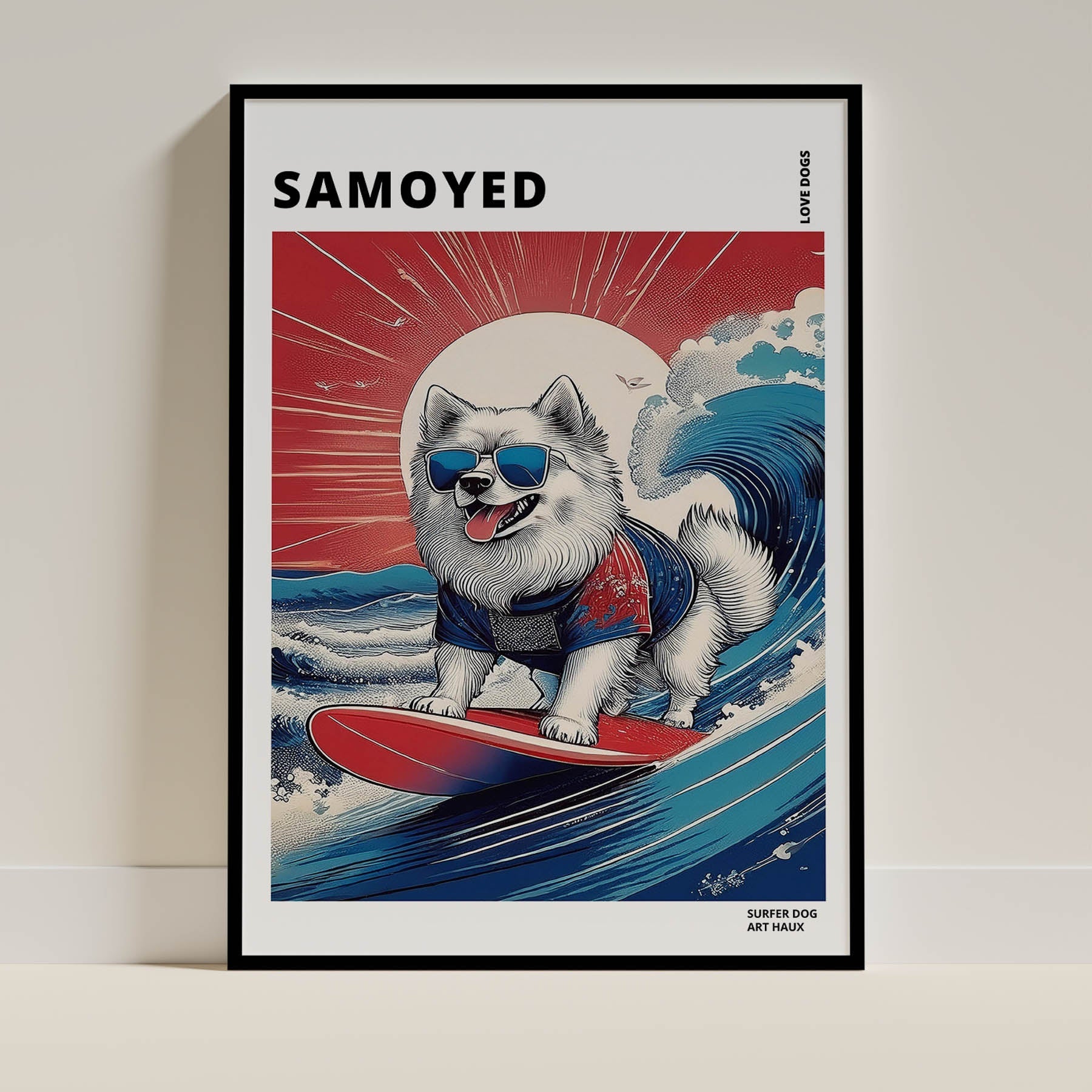 Samoyed Hokosai Surfer Dogs 1 image 0