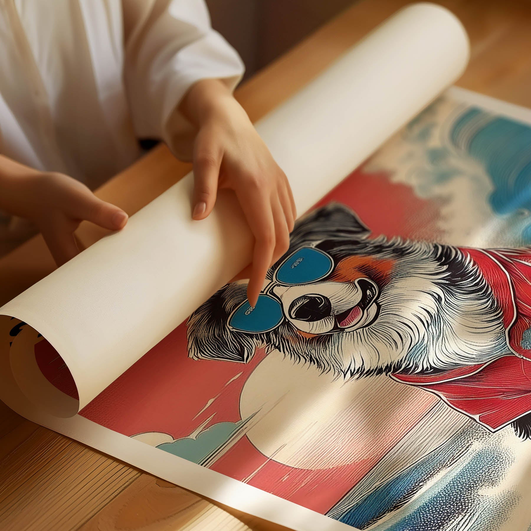 Australian Shepherd Hokosai Surfer Dogs 1 image 3