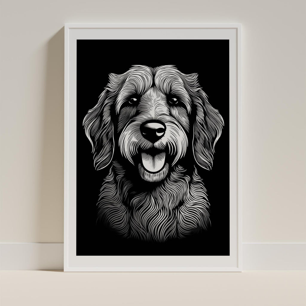 Groodle Line Dog Series in Black and White image 9