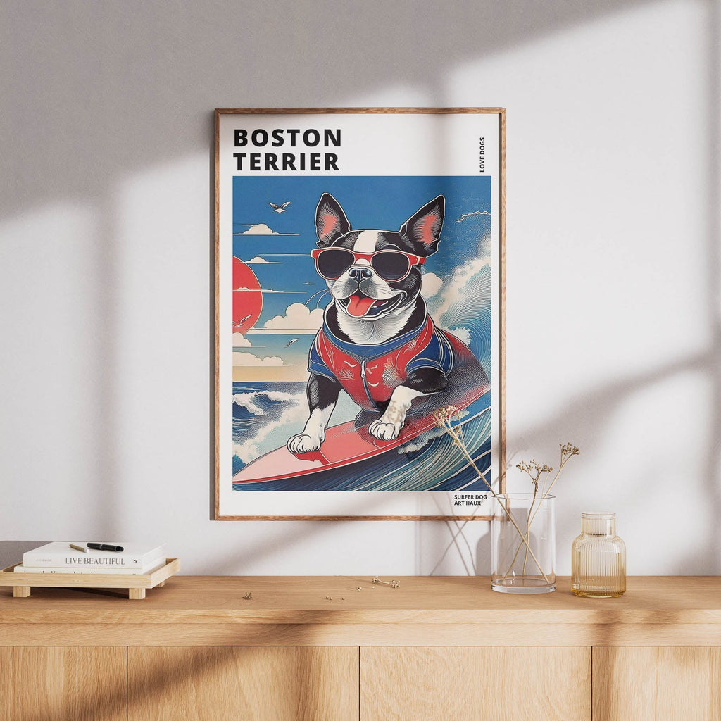 Boston Terrier Hokosai Surfer Dogs 1 image 8