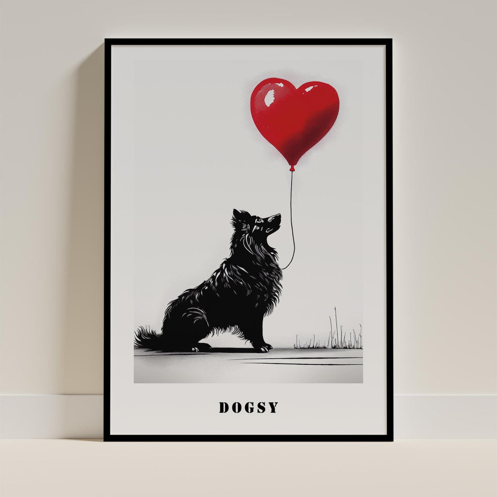 Shetland Sheepdog DOGSY Series inspired by the Art of Banksy with text Dogsy image 11