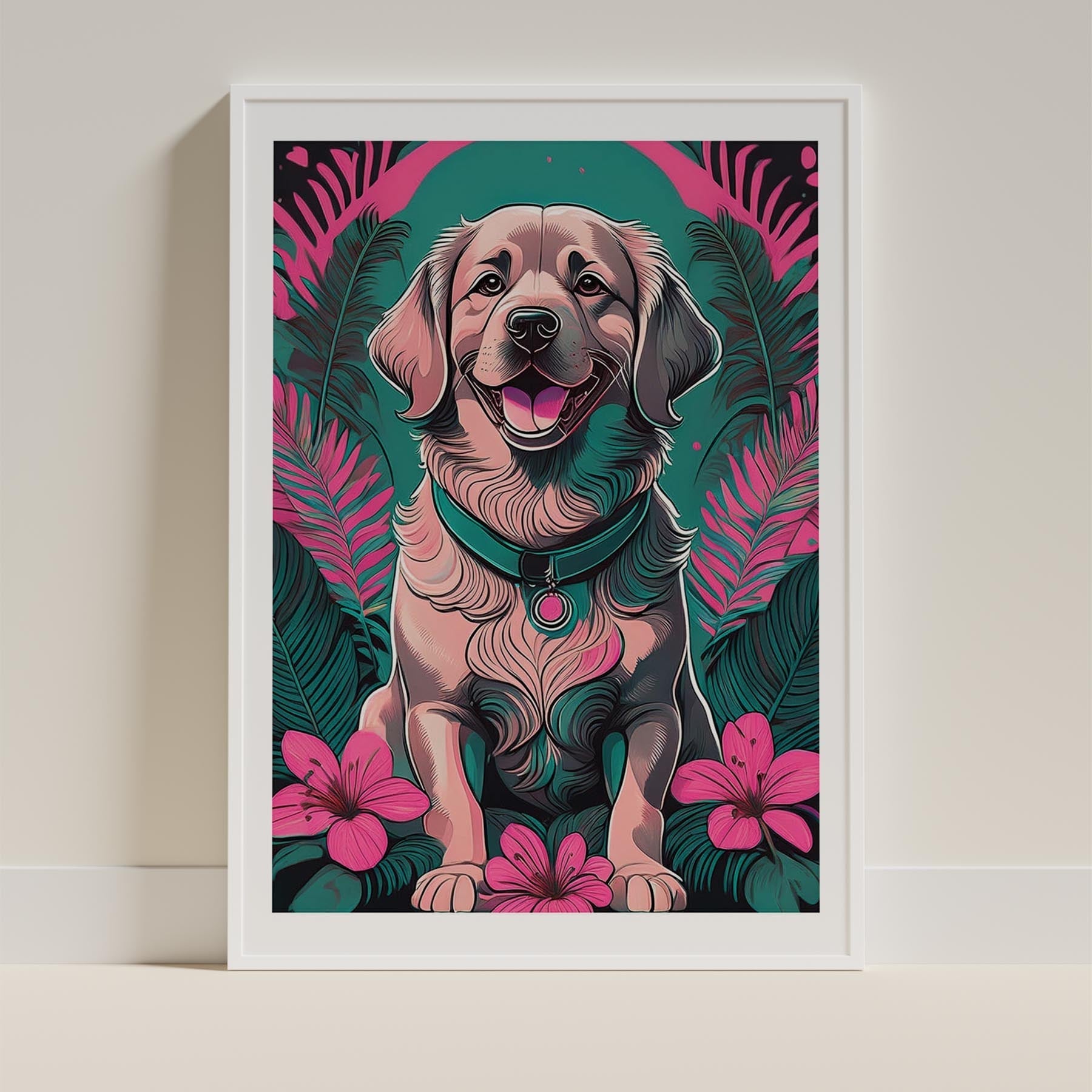 Golden Retriever Flowery Dog image 9