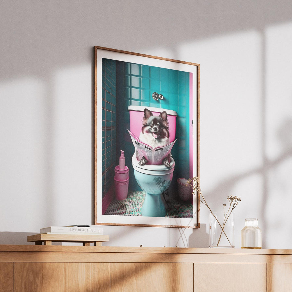 Pomeranian Toilet Dogs PInk and Turquise image 5
