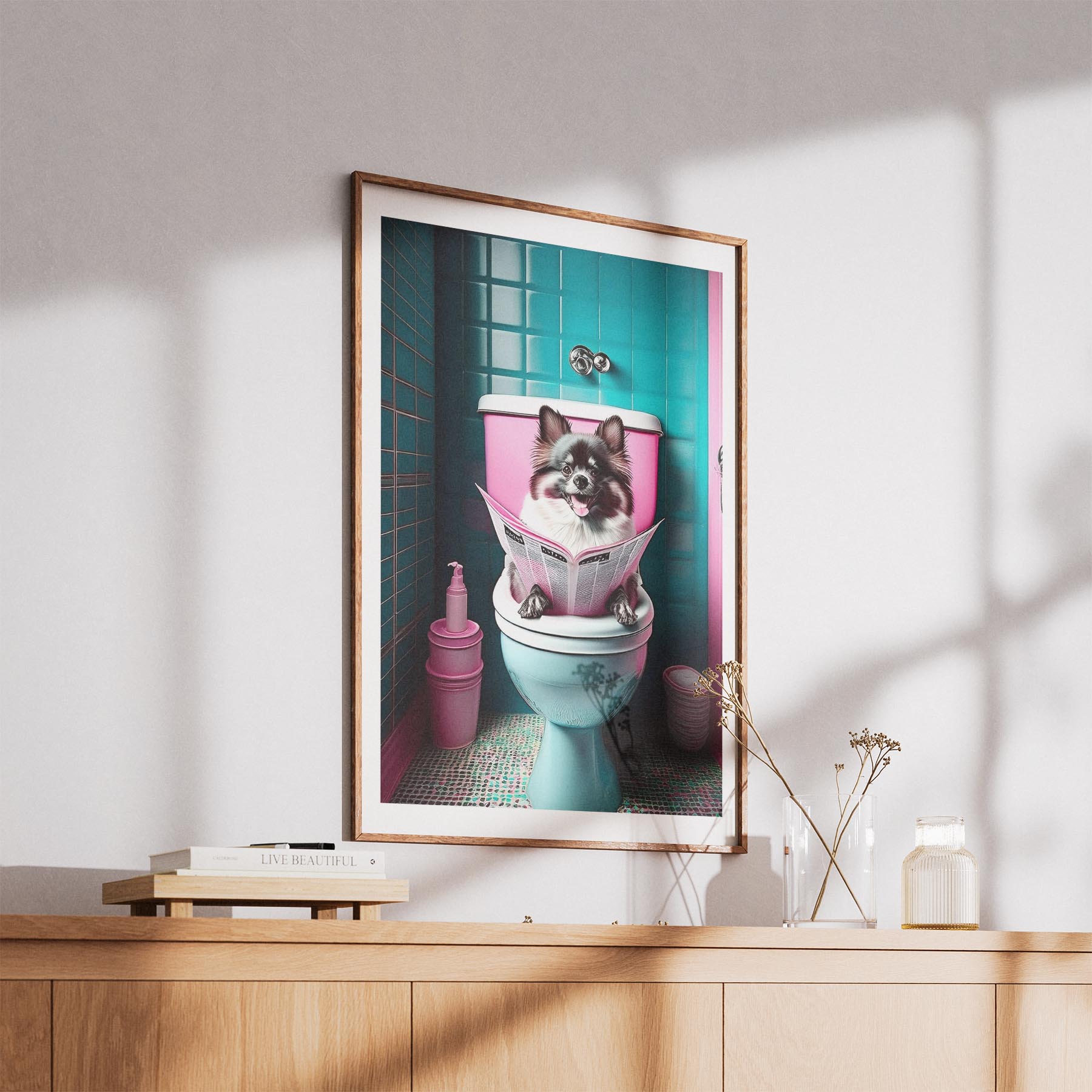 Pomeranian Toilet Dogs PInk and Turquise image 5