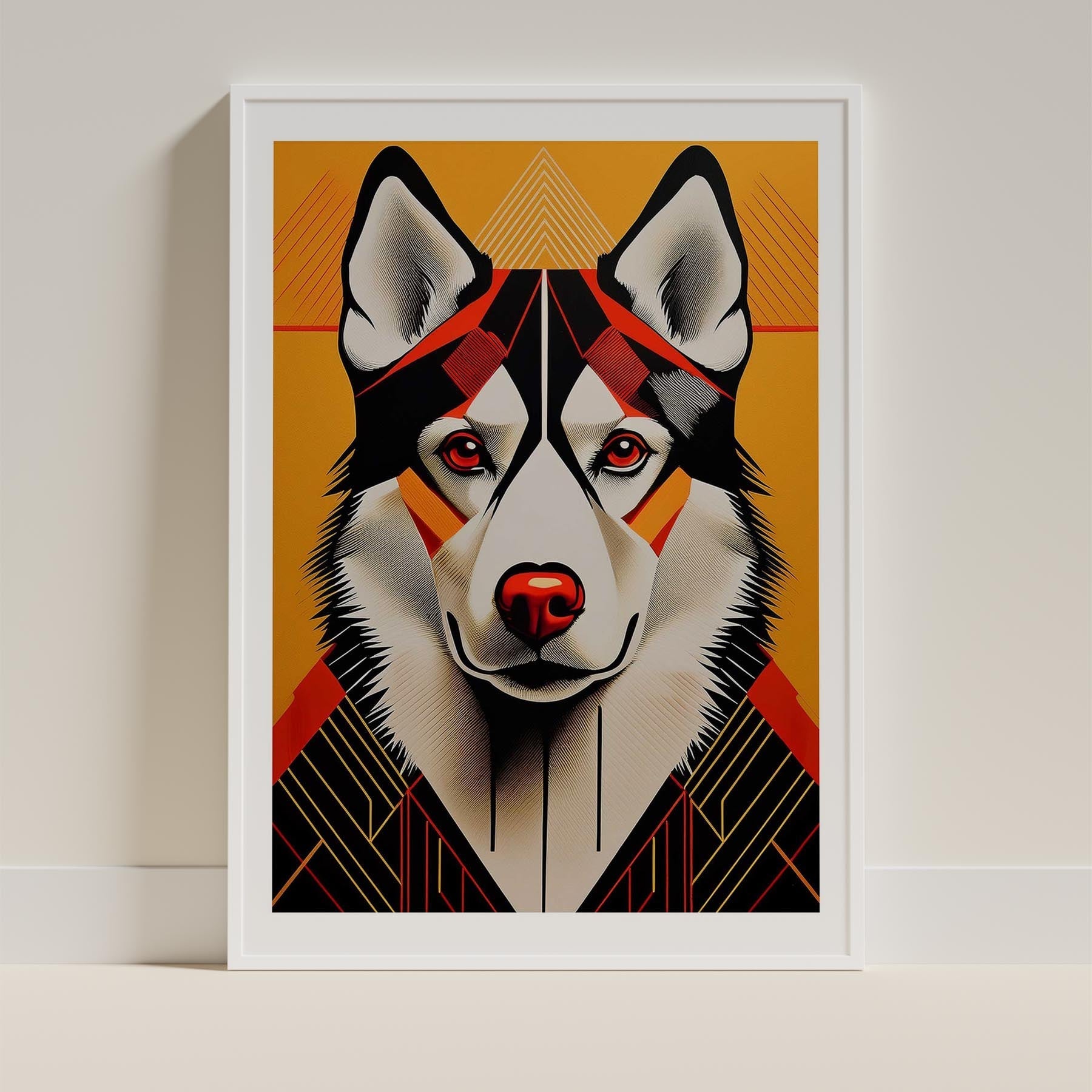 Siberian Husky Geometric Orange Series image 9