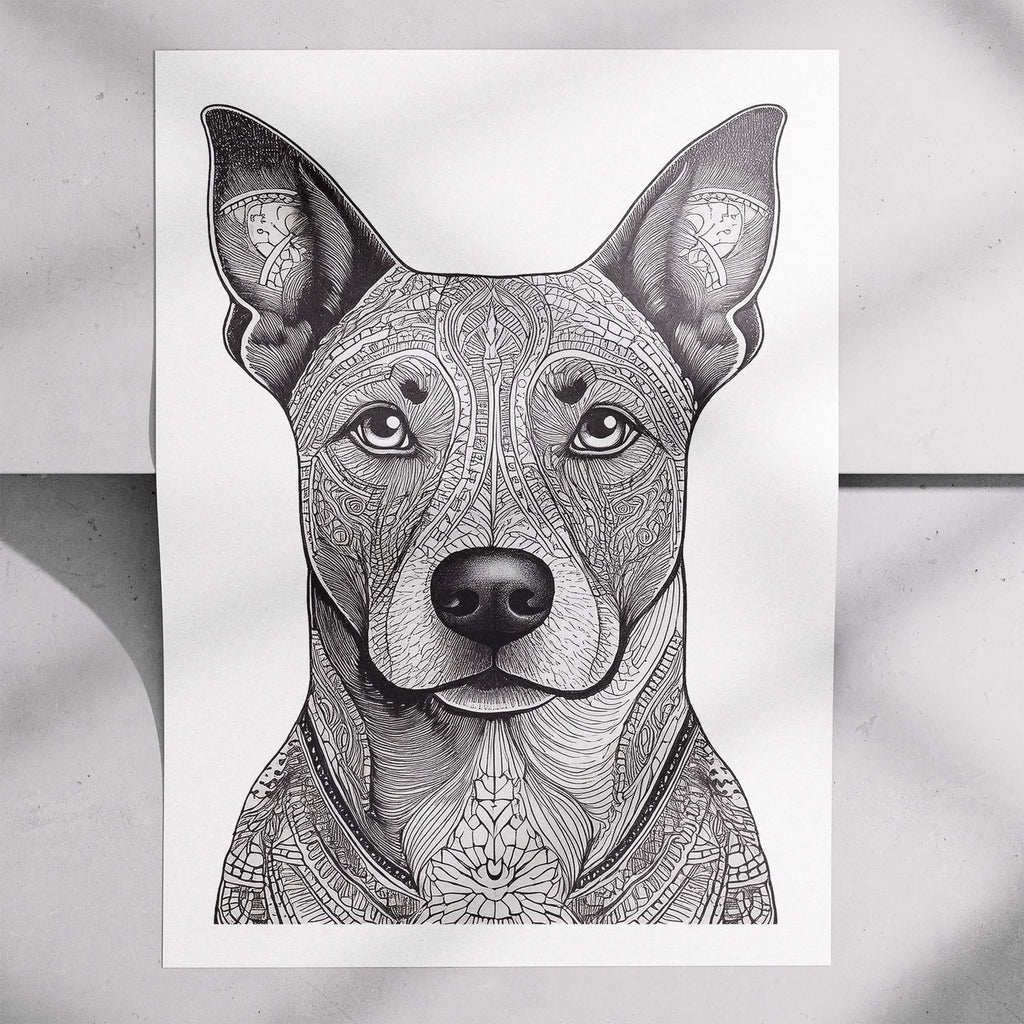 Cattle Dog Mandala Black and White Dog Series image 7