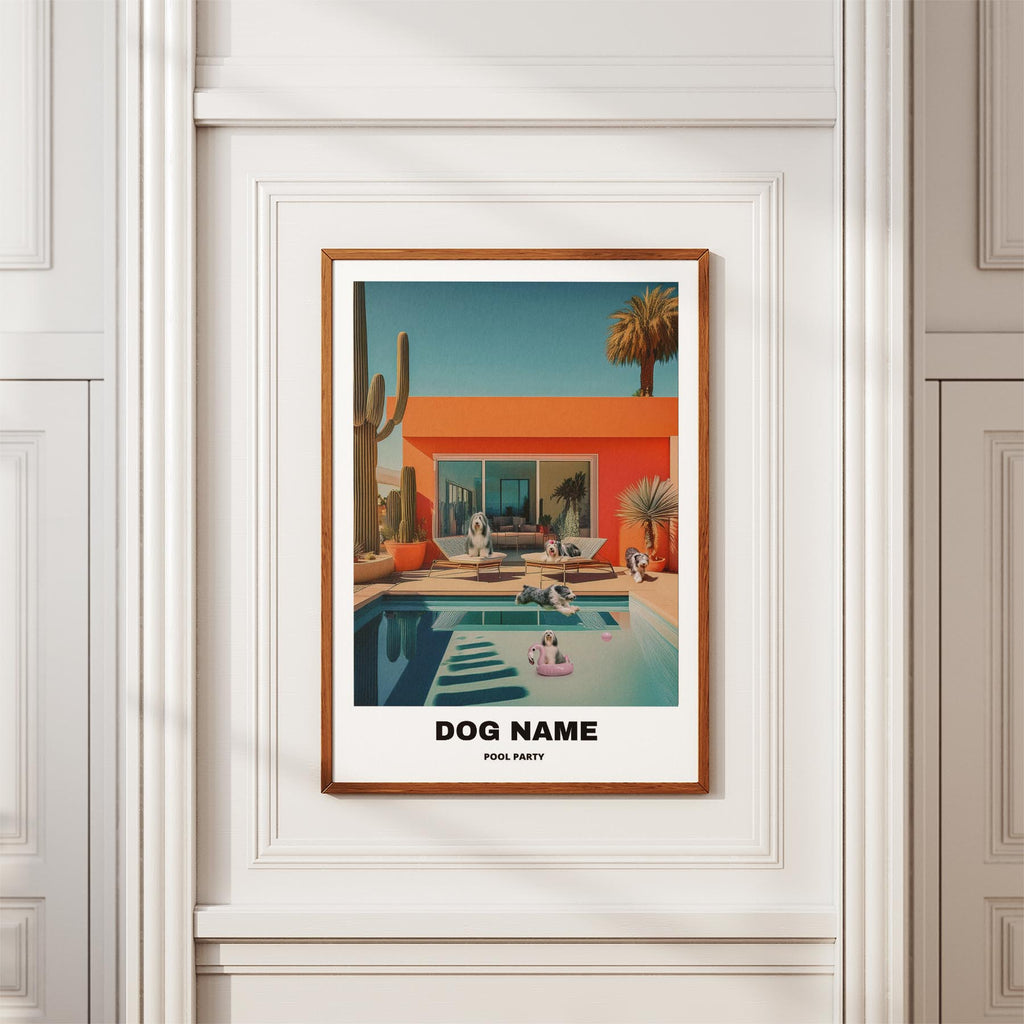 Old English Sheepdog Custom Pool Party WITH TEXT image 3