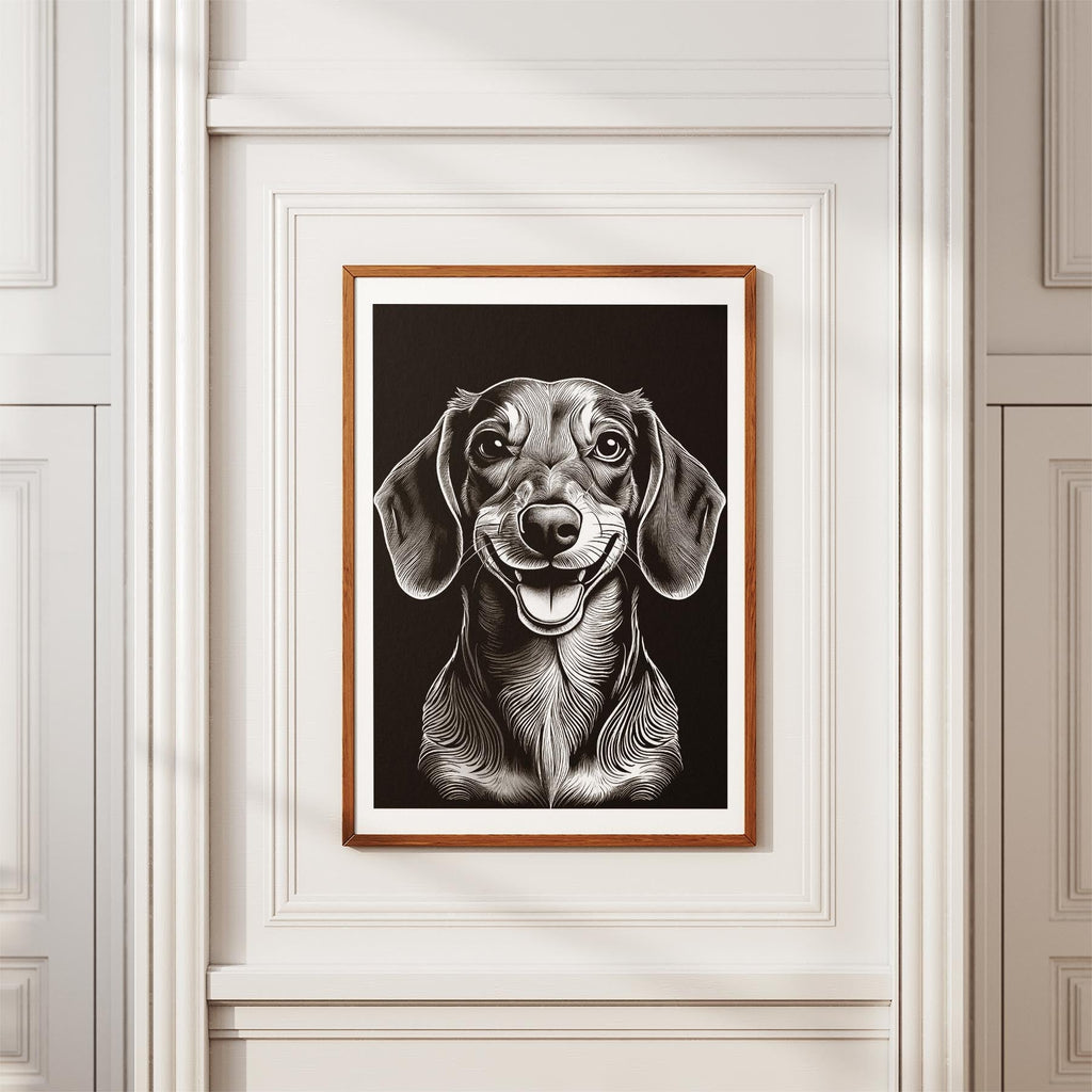 Dachshund Line Dog Series in Black and White image 3