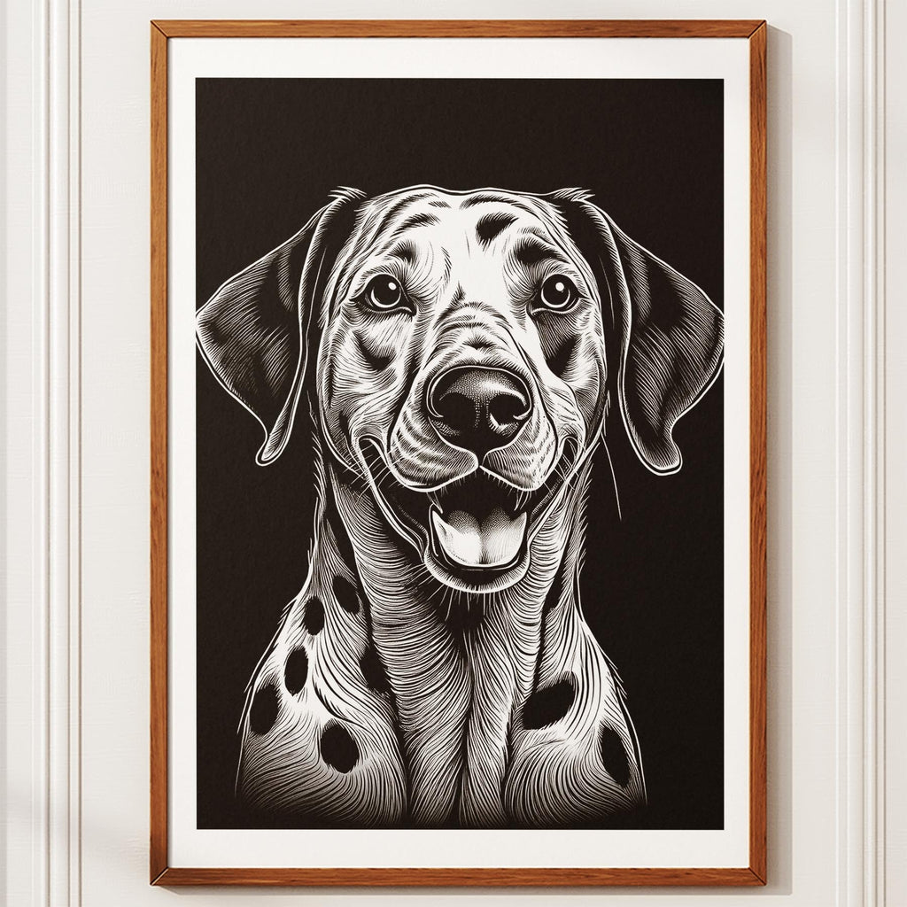 Dalmatian Line Dog Series in Black and White image 10
