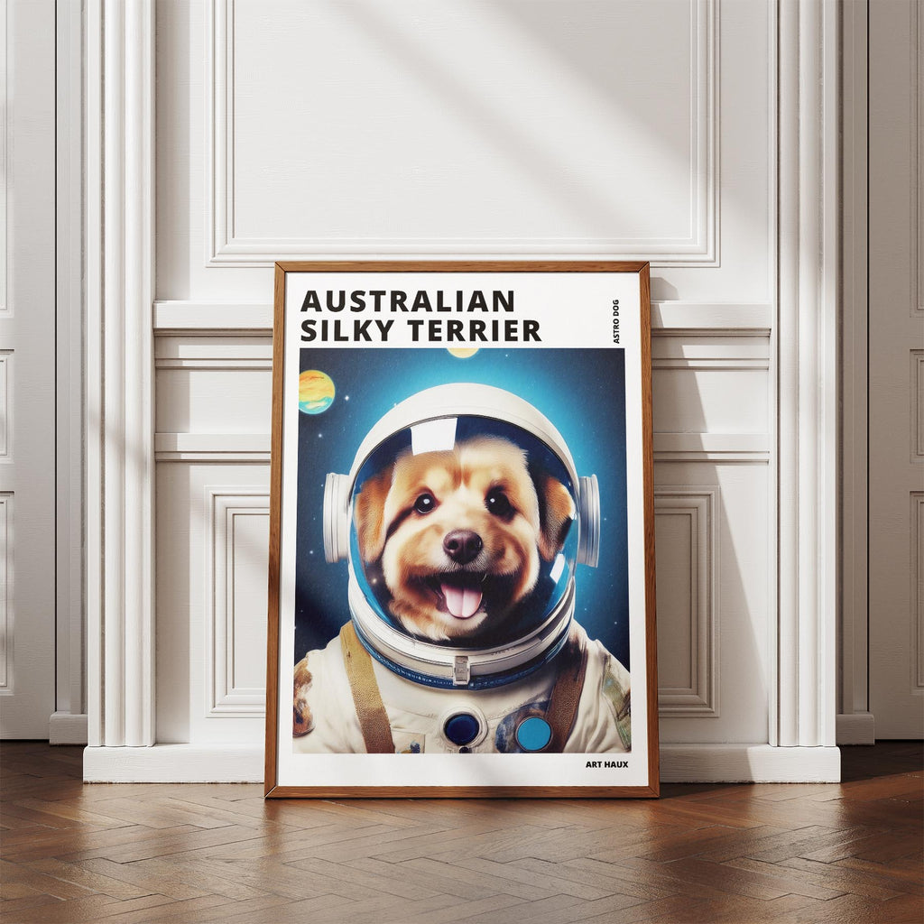 Australian Silky Terrier Astronaut Dog Series with Text Astro Dog image 4