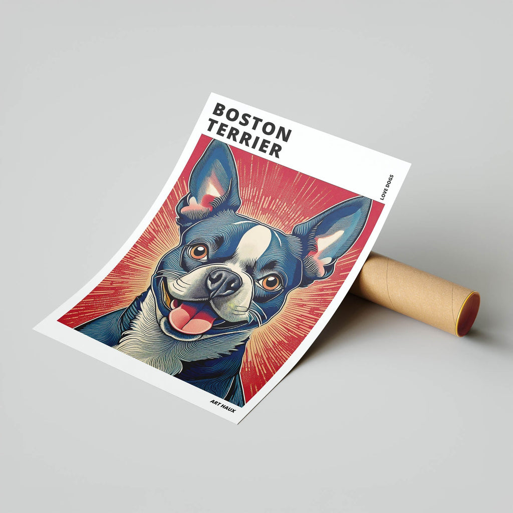 Boston Terrier Hokusai Japanese Inspired Dog Series with Text image 6