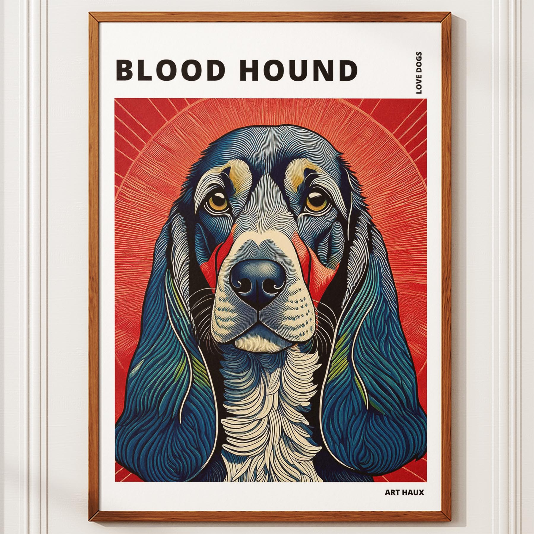 Bloodhound Hokusai Japanese Inspired Dog Series with Text image 9