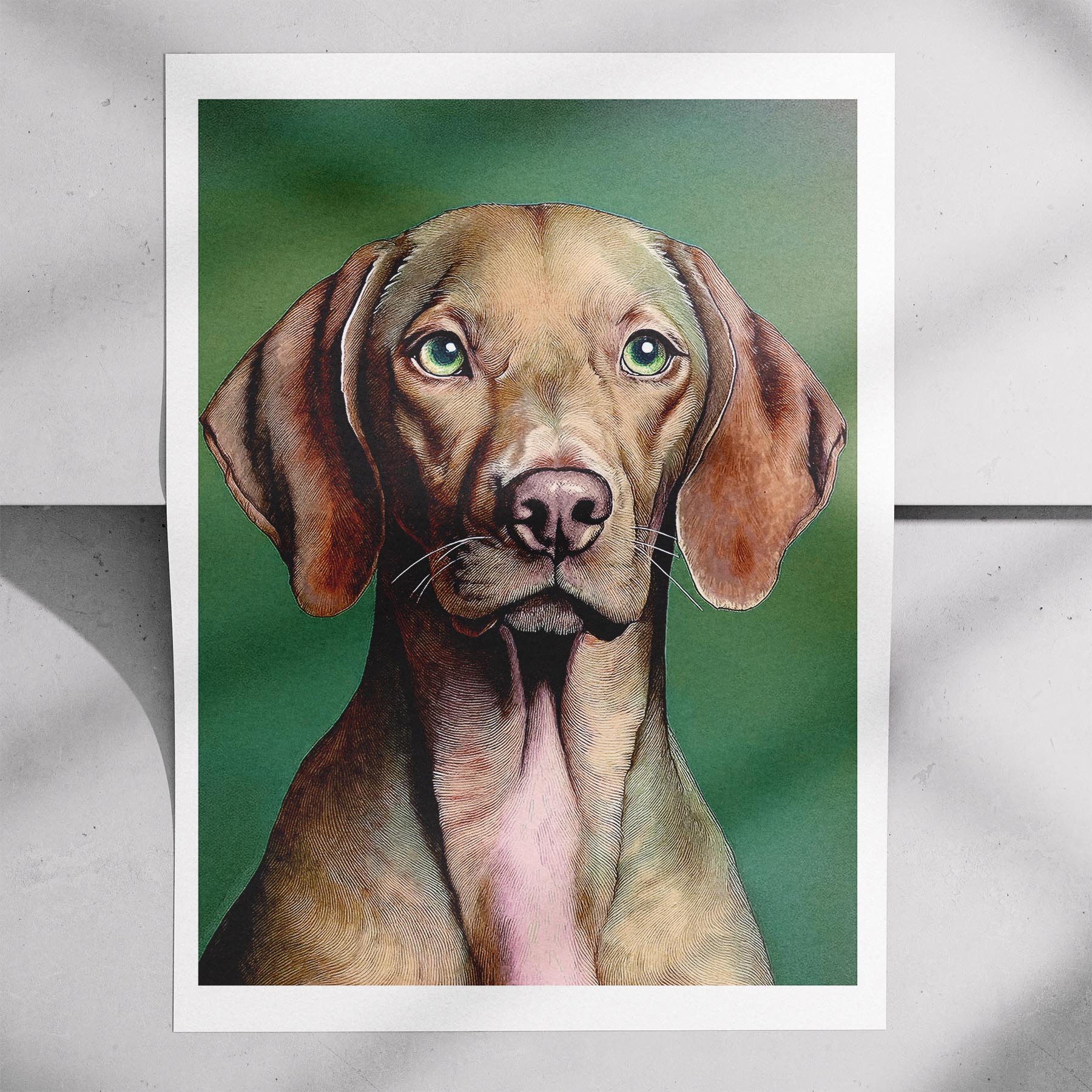 Hungarian Vizsla Green Painted Series image 7