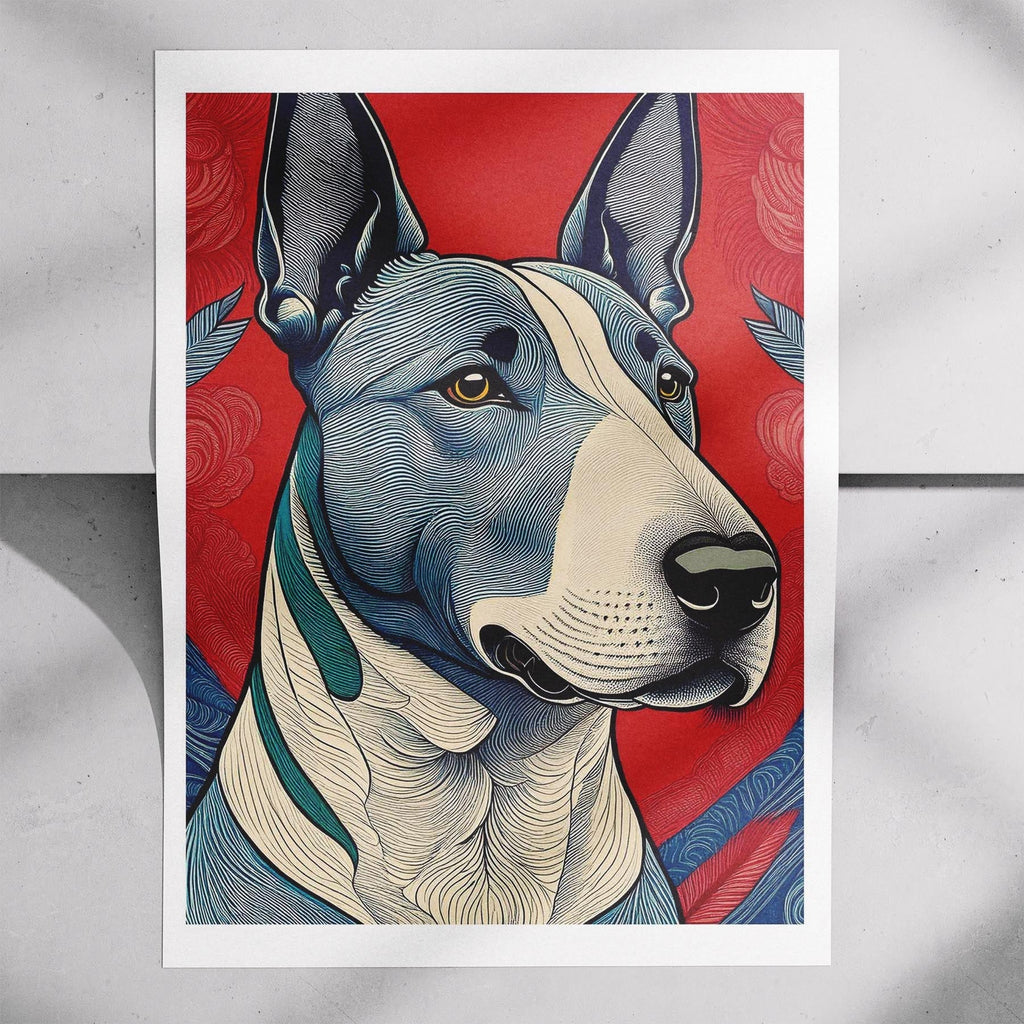 Bull Terrier Hokusai Japanese Inspired Dog Series 5 image 7