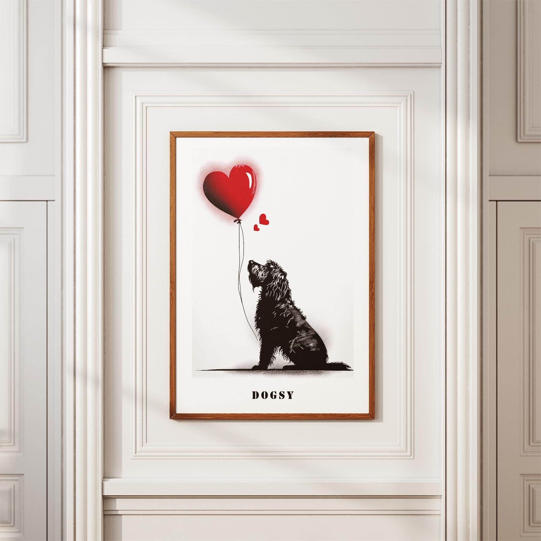 Old English Sheepdog DOGSY Series inspired by the Art of Banksy with text Dogsy image 3