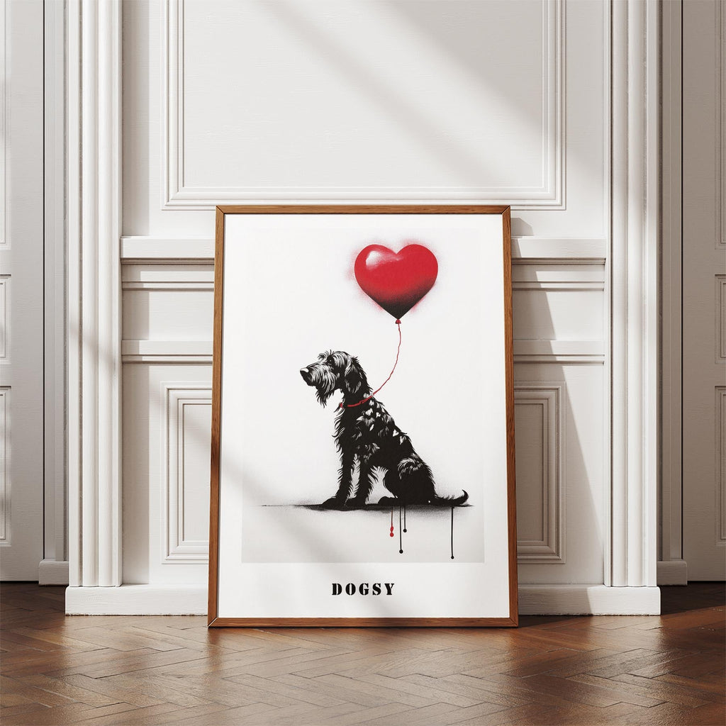 Irish Wolfhound DOGSY Series inspired by the Art of Banksy with text Dogsy image 4
