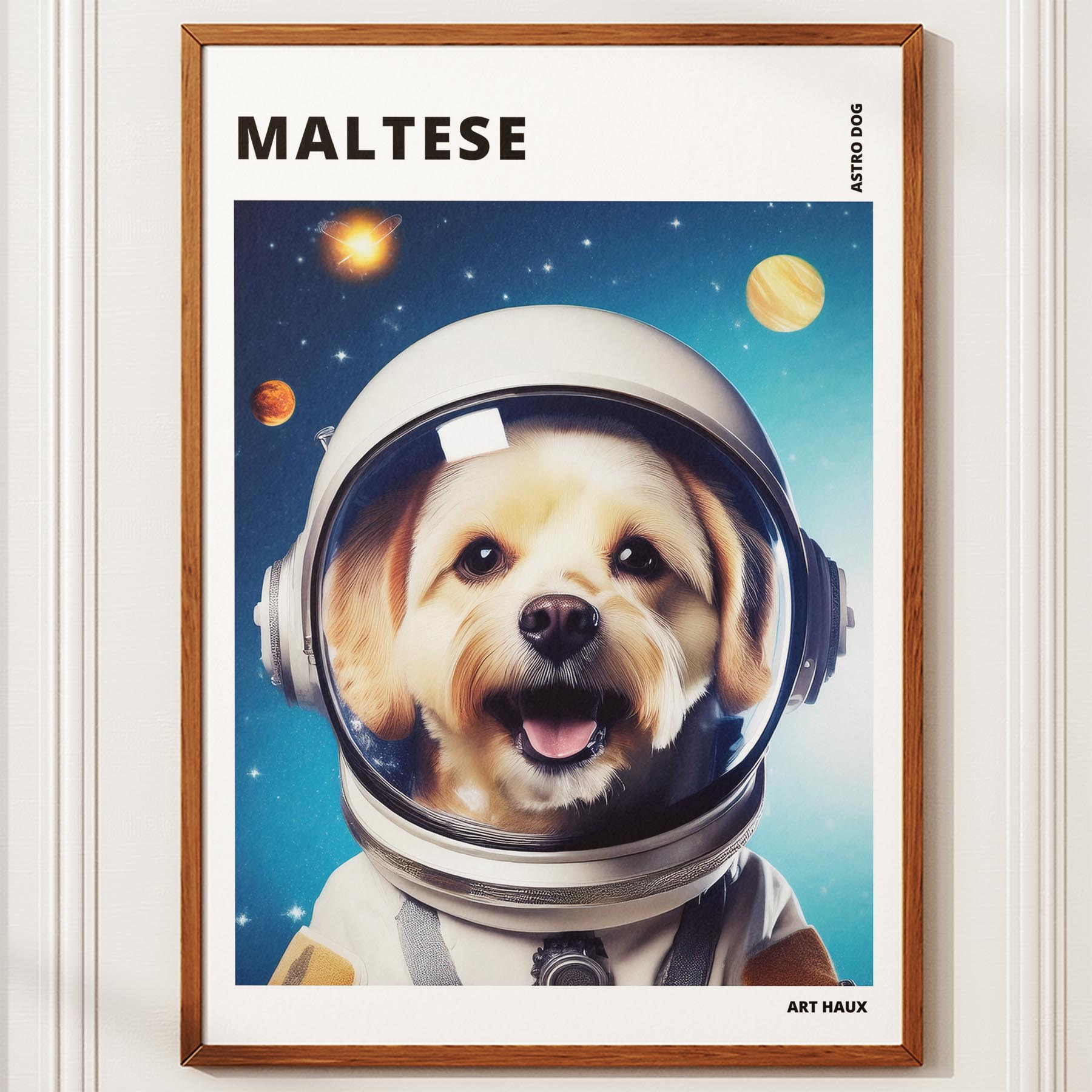 Maltese Astronaut Dog Series with Text Astro Dog image 10