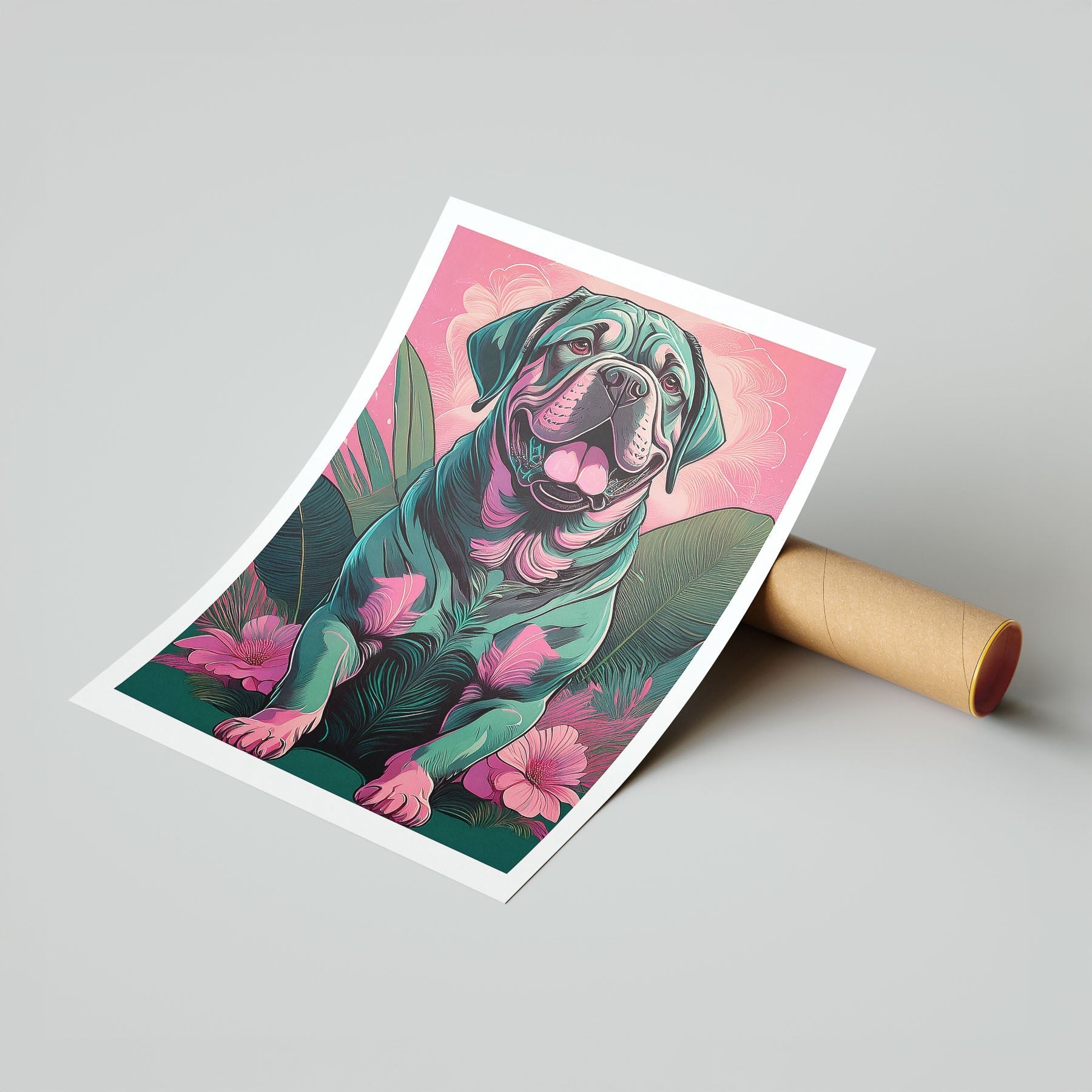 Dogue De Bordeaux Flowery Dog image 7