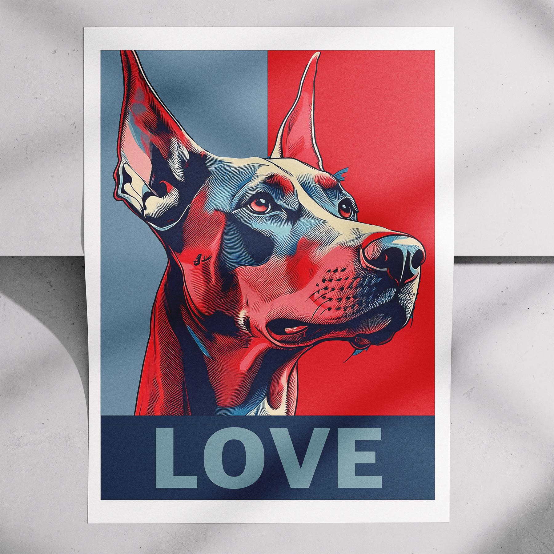 Doberman LOVE Series Inspired by the Obama Poster image 7