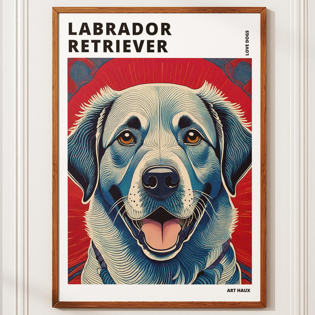 Labrador Retriever Hokusai Japanese Inspired Dog Series with Text image 9