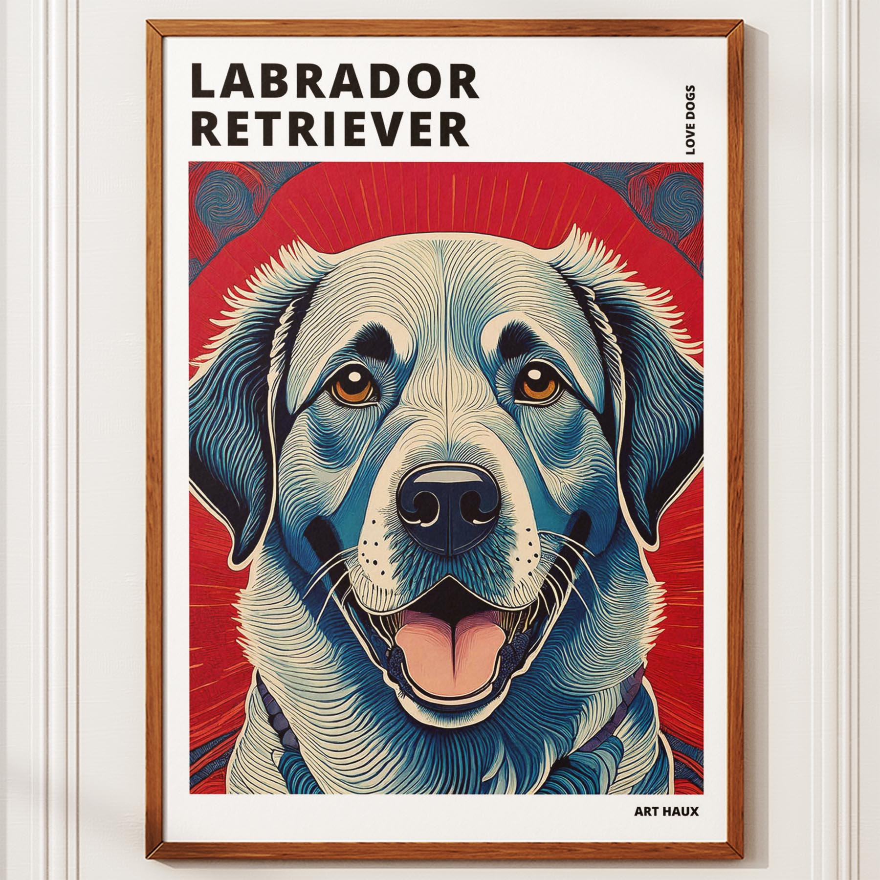 Labrador Retriever Hokusai Japanese Inspired Dog Series with Text image 9