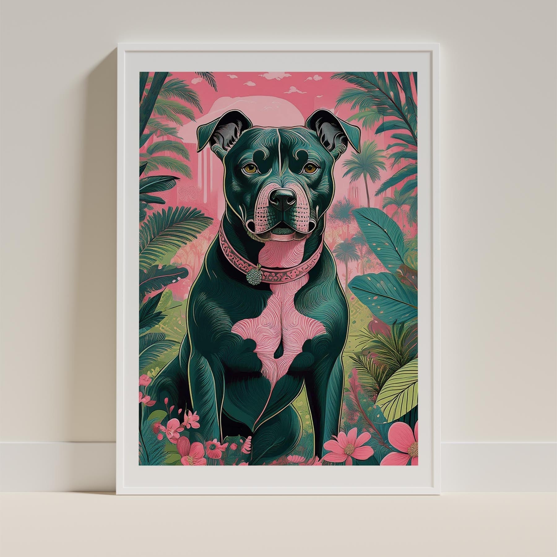 Staffordshire Bull Terrier Flowery Dog image 9