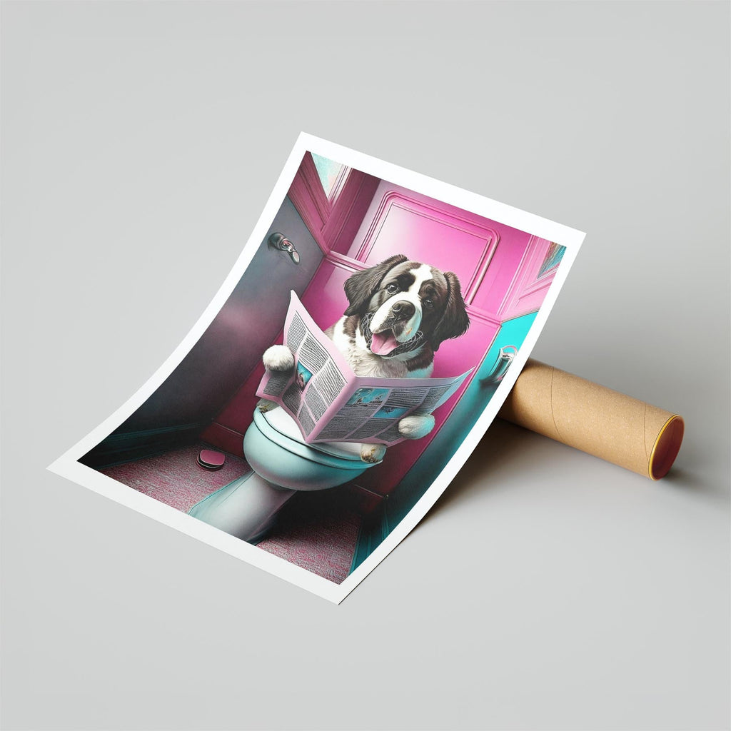 Saint Bernard Toilet Dogs PInk and Turquise image 6