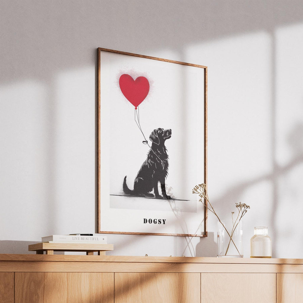 Golden Retriever DOGSY Series inspired by the Art of Banksy with text Dogsy image 5