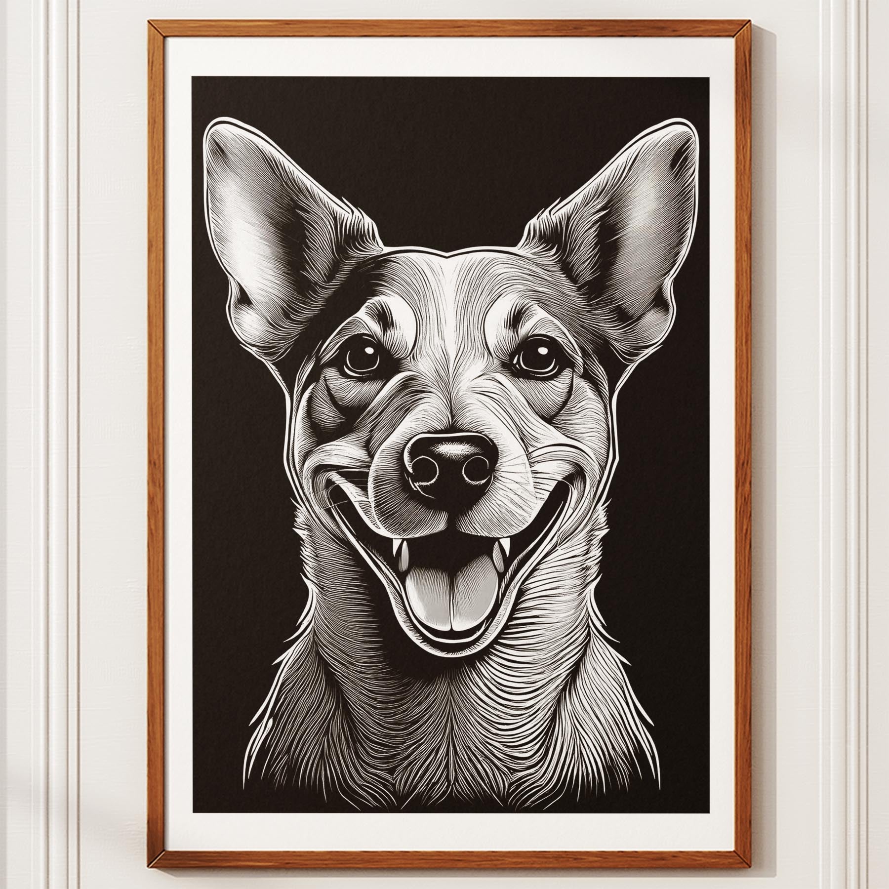 Jack Russell Line Dog Series in Black and White image 10