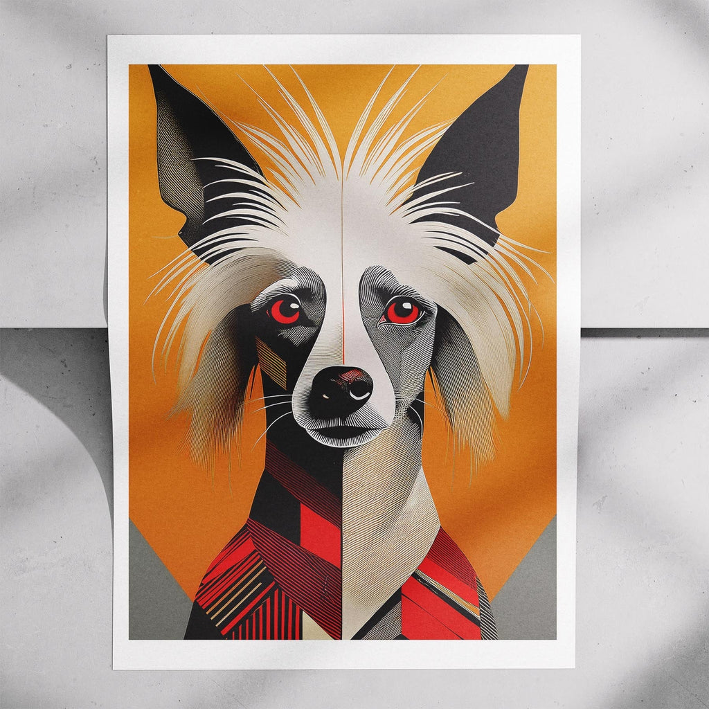 Chinese Crested Geometric Orange Series image 7